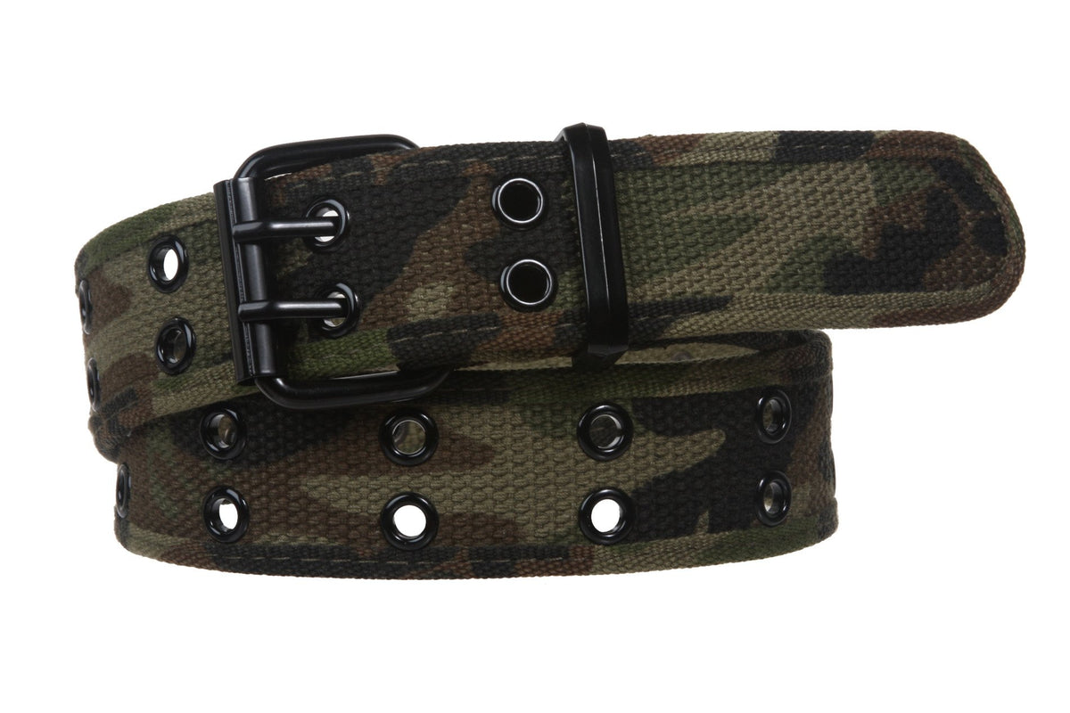 Double Hole Grommets Canvas Web Belt Camouflage/Xxl  43~45 Ad 24-2.44