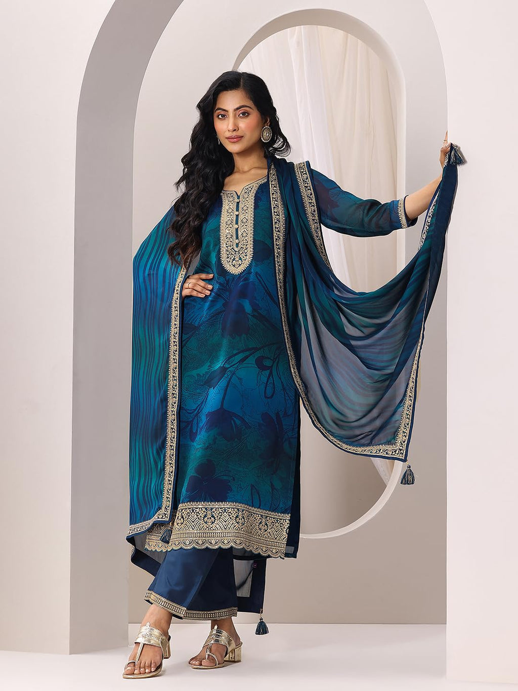 Libas WomenS Chiffon Kurta Sets (99081Or