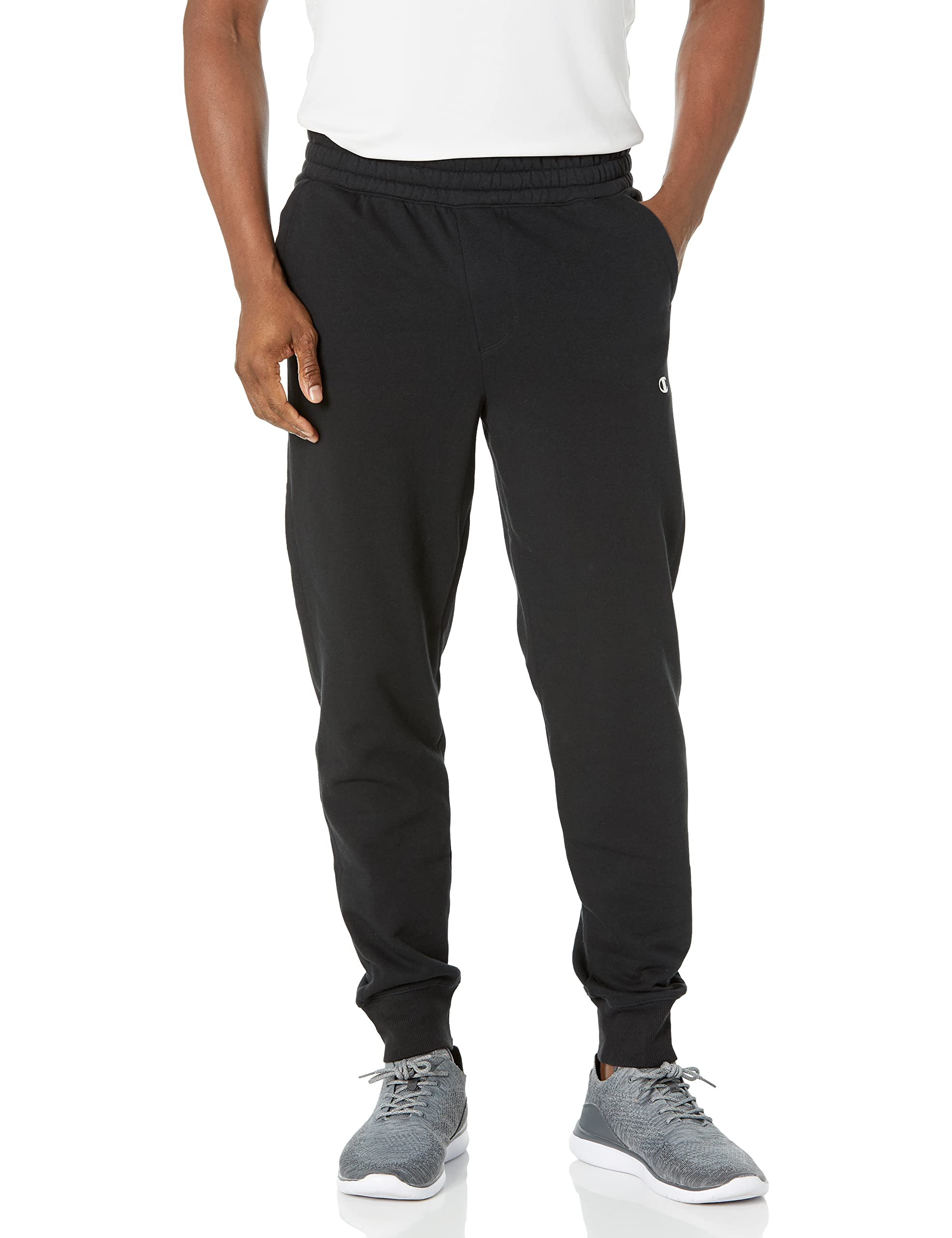 Champion Authentic Originals Men's Sueded Fleece Jogger Sweatpants , Black , Large