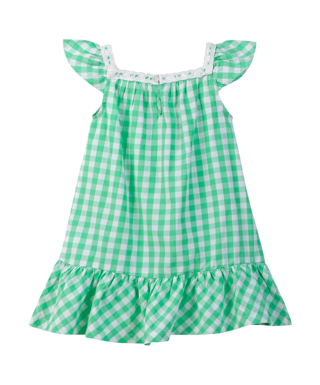 Beebay Kids Girls Y/d Check lace Detail Dress Green