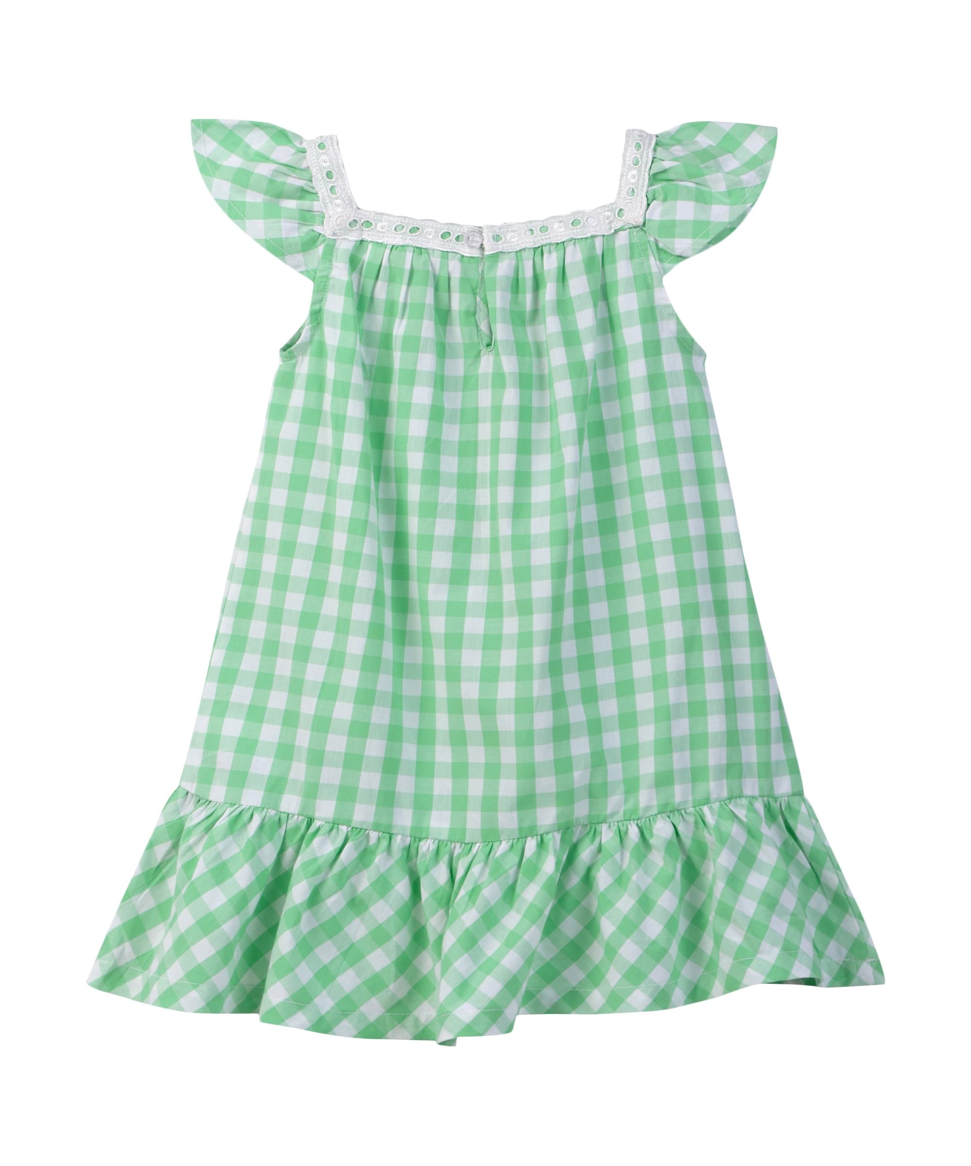 Beebay Kids Girls Y/d Check lace Detail Dress Green