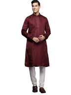 Manyavar Kurta Set For Men, Full Sleeves Mandarin Collar Ethnic Kurta Set For Diwali, Wedding, Party Satin