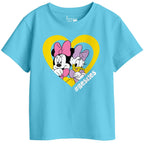 Bon Organik Girls Regular Fit T-Shirt (BON11422_Sky Blue