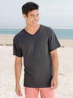 Fruit of the Loom Mens Heavy Cotton HD V-Neck T-Shirt (39VR) -White -XL