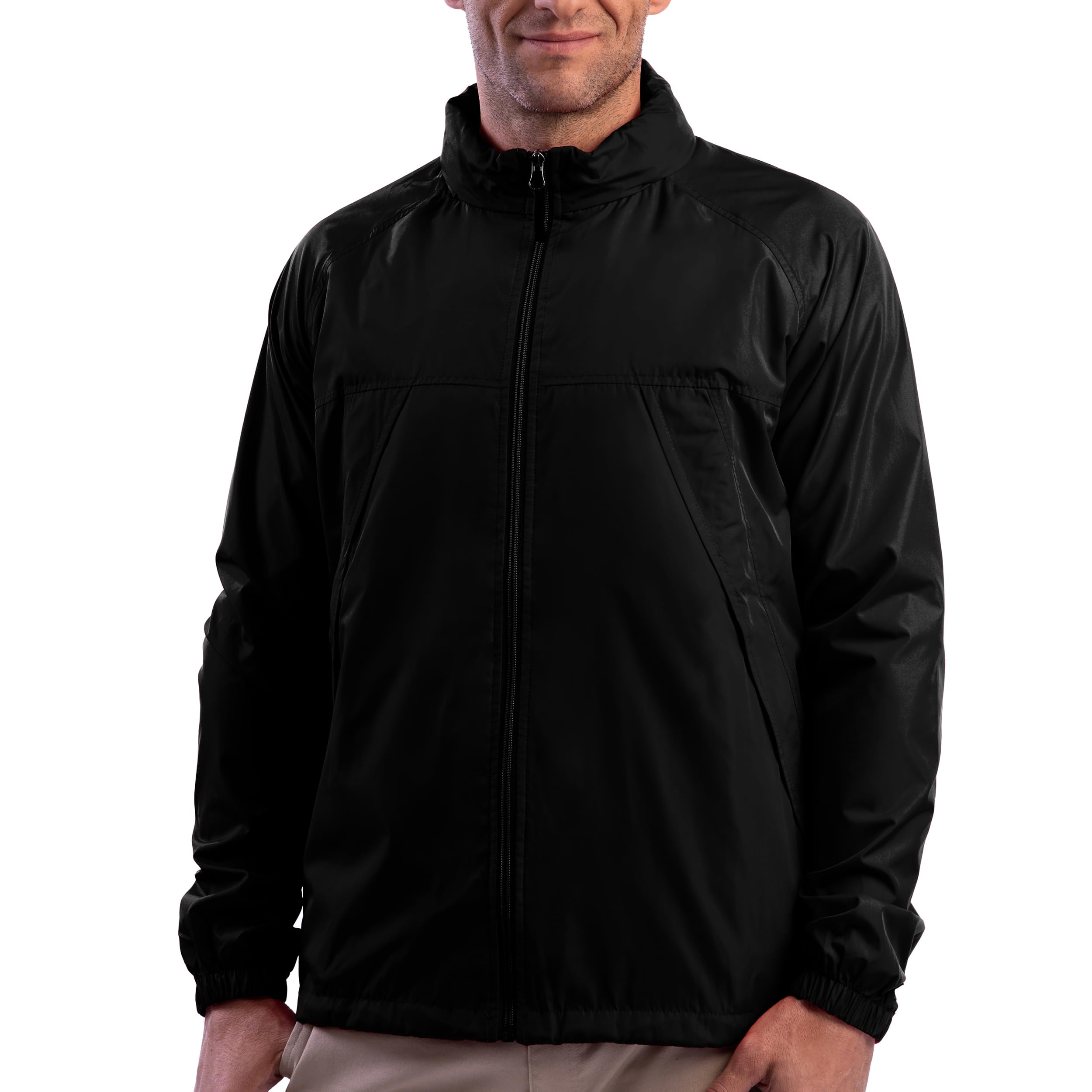 SCOTTeVEST Pack Windbreaker Jacket for Men - 19 Hidden Pockets - Lightweight Water Repellent Coat for Travel & More (Black, Larg