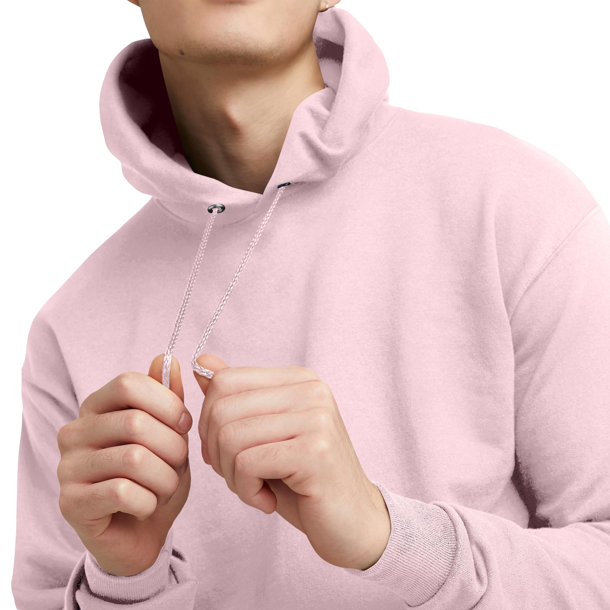 Hanes Men's Pullover EcoSmart Hooded Sweatshirt, pale pink, 5X Large