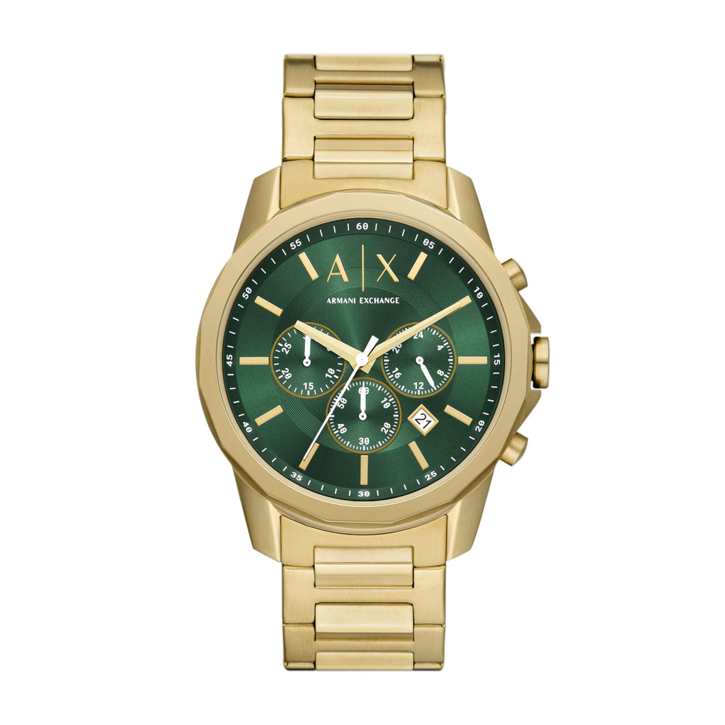 A|X Armani Exchange Men's Chronograph Gold-Tone Stainless Steel Bracelet Watch (Model: AX1746)