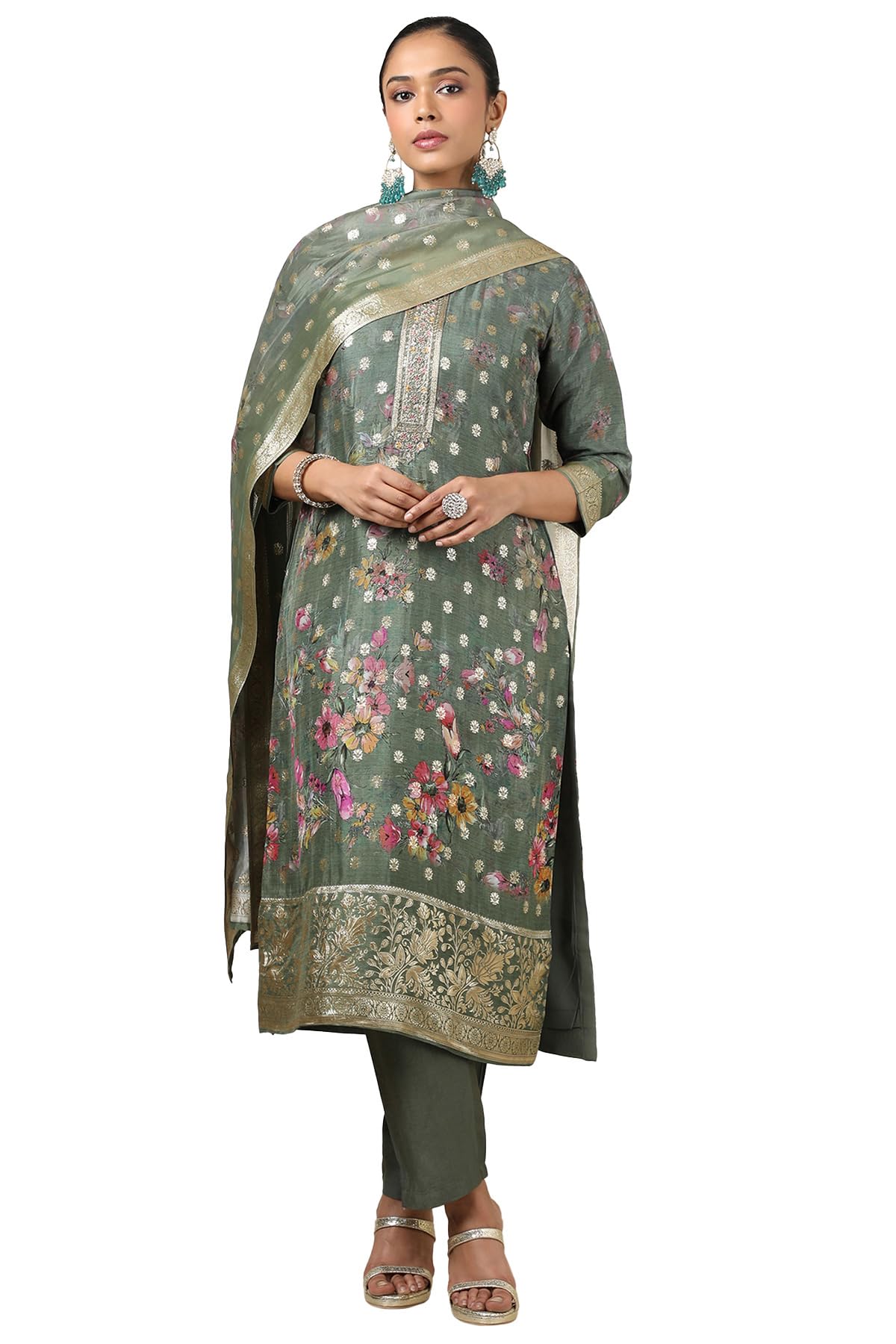 Soch Women Brocade Floral Chudidar Set with Zari