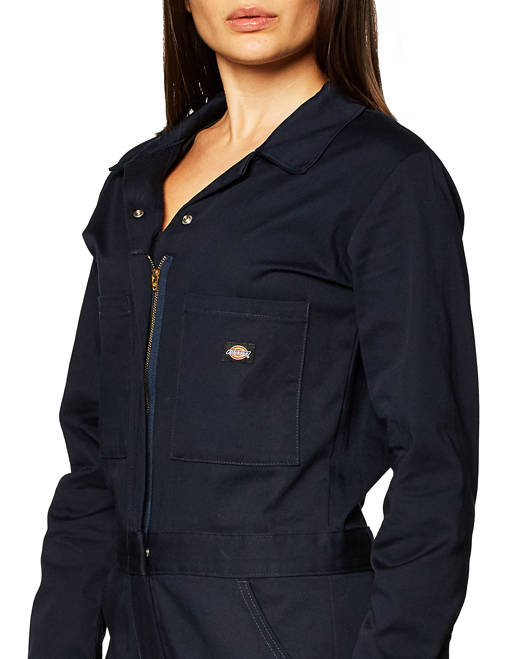Dickies Women's Long Sleeve Cotton Twill Coverall, Dark Navy, Medium