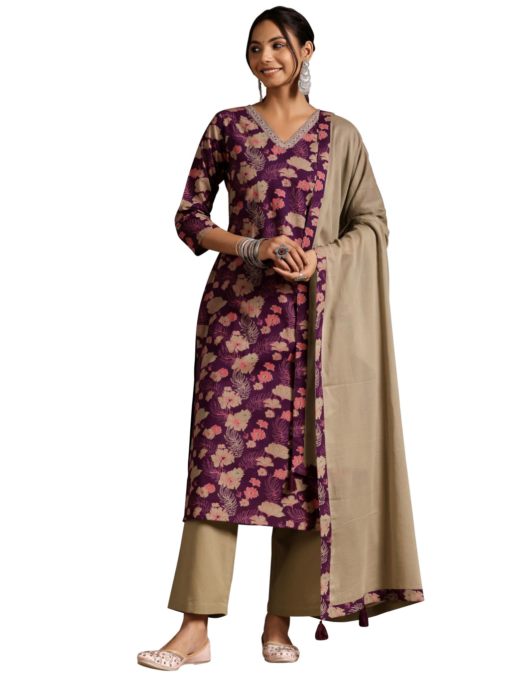 Libas Women Cotton Floral Kurta Sets (27810Hs, Multicolour, Small