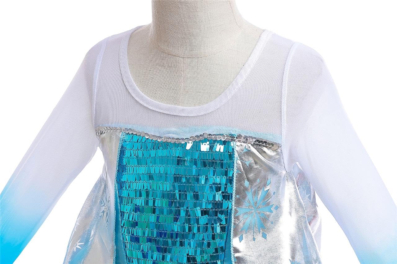 Dressy Daisy Toddler Little Girls' Ice Princess Dress Costume Birthday Halloween Christmas Fancy Party Dresses with Cape and Acc