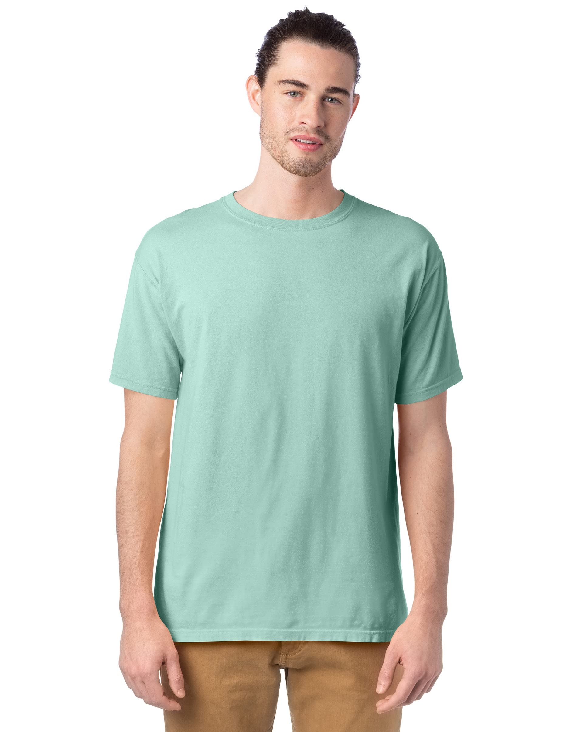 Mens garment-Dyed T-Shirt - BLAcK - S(D0102H7DA86)