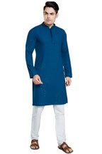 DIVISIVE Mens Sequince Embroidered Cotton Blend Only Slim Fit Kurta (DKRT17_XL_Teal)