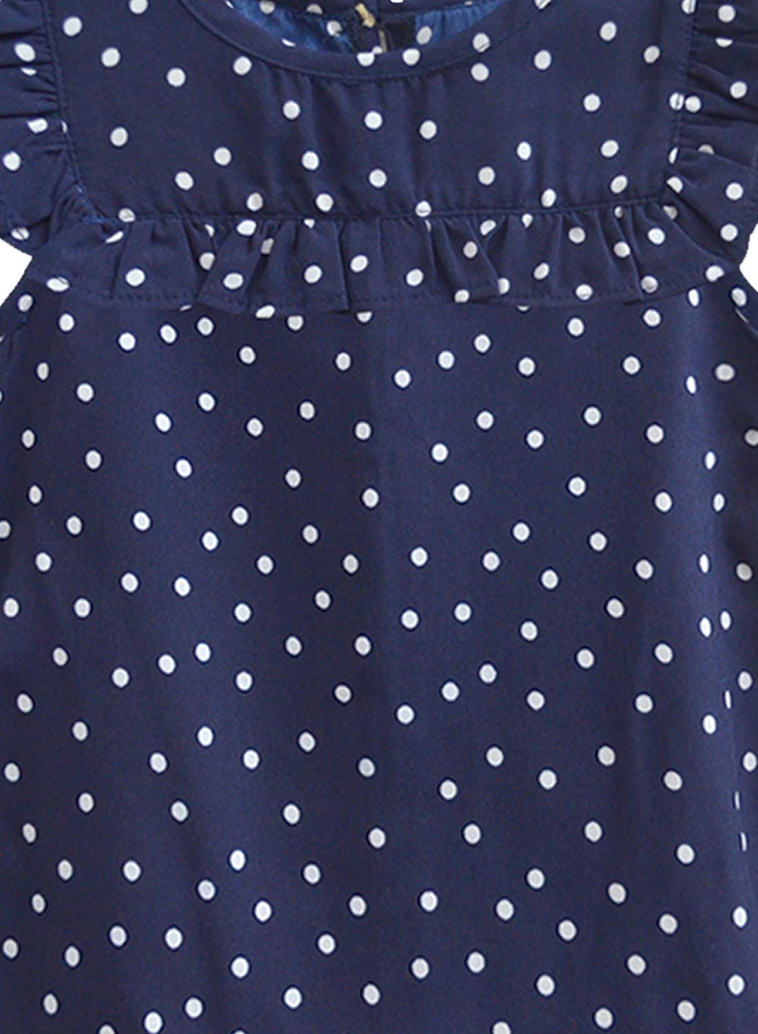 A.T.U.N. (ALL THINGS UBER NICE) Girls Polka Dots Regular Top Navy-White