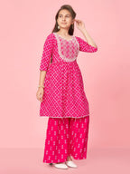 Aarika GirlS Cotton Kurti Sharara Set (New_Sh-Ap-C-4_Rani