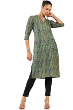 Soch Women Olive Cotton Blend Floral Kurta(8907715977059_Olive_L)