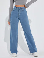 KOTTY Women s Button Straight Baggy Jeans