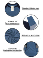 3X Womens Tops Plus Size Long Sleeve Loose Fit Shirts Turquoise 24W