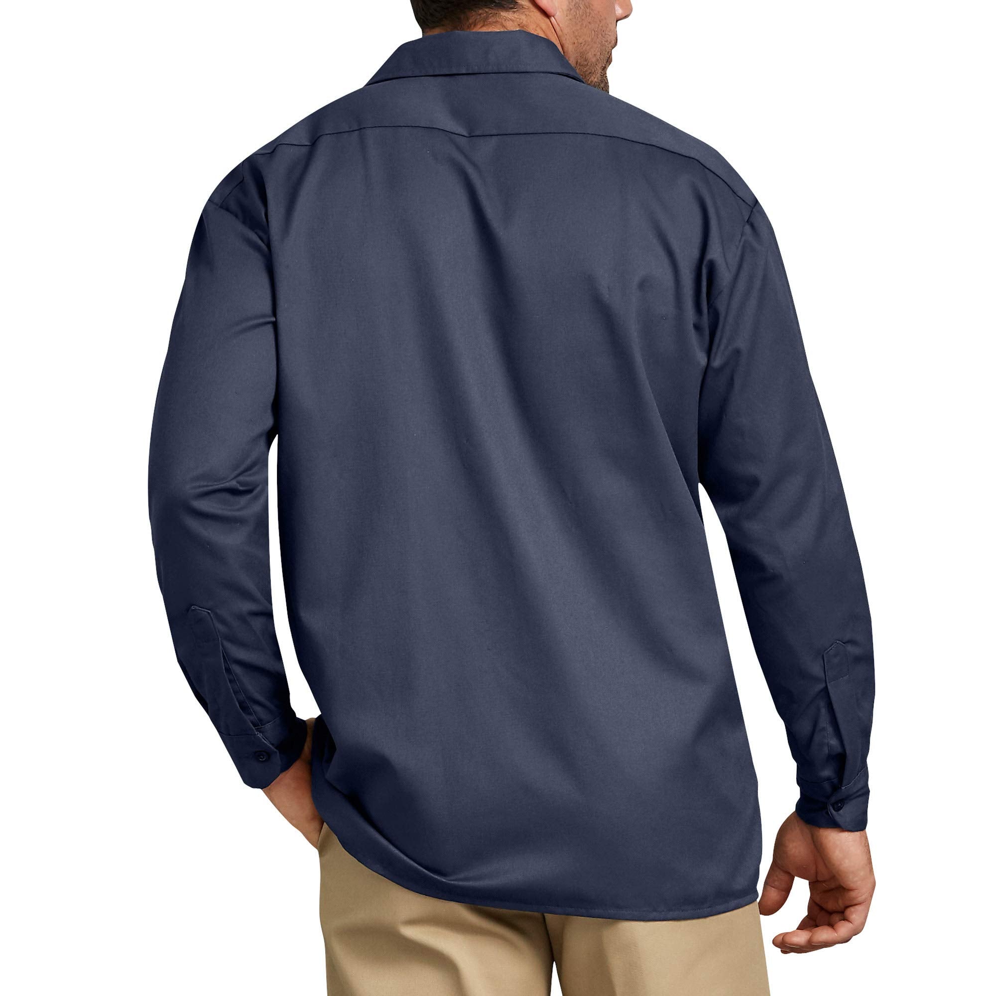 Dickies Mens Long Sleeve Work Shirt, Navy, Small