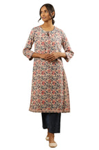 Folksong By W Women Off White Floral Print Viscose Straight Kurta_24Maf11700-910965_L