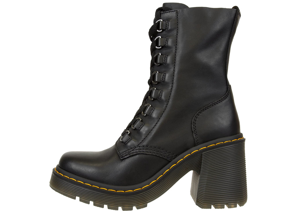 Dr. Martens Women's Lace Fashion Boot, Black Sendal Nappa, 9