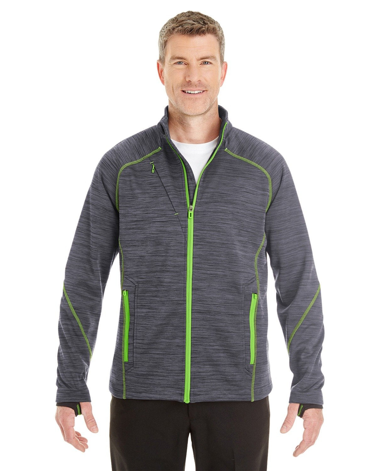 Mens Flux Mlange Bonded Fleece Jacket - cARBON OLY RED - S(D0102H7NV4X)