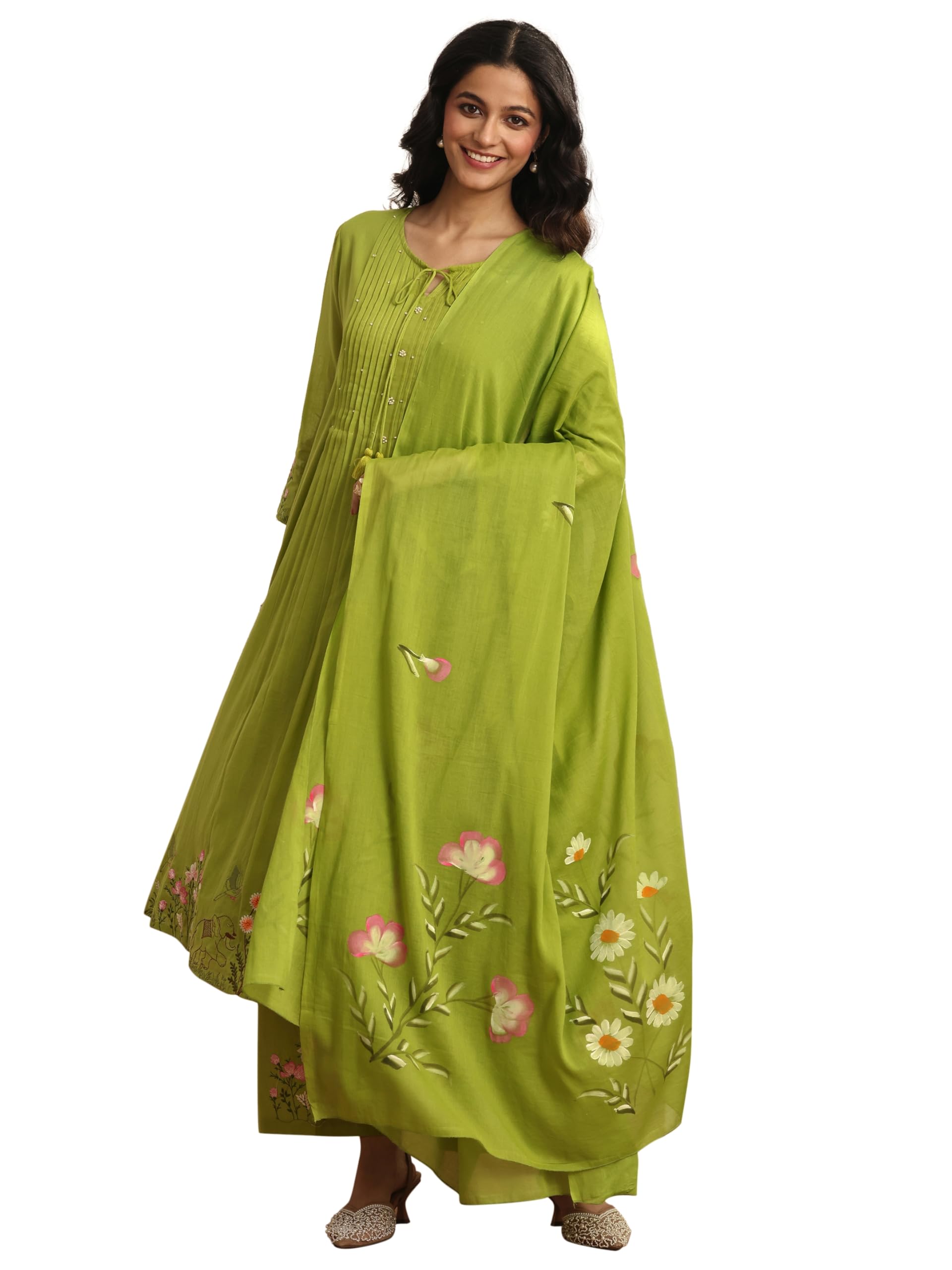 Libas Embroidered Cotton Blend Anarkali Kurta For Women (99878Xxl)