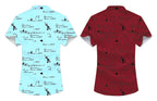 Kadiyu BoyS Lycra Blend Shirt With Half Sleeves Round Collar Neck Botton Down Closure Printed Pattern Relaxed Fit And Standard