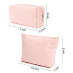 SOIDRAM 2 Pieces Makeup Bag Large Corduroy Cosmetic Bag Capacity Canvas Mix Travel Toiletry Bag Organizer Cute Makeup Brushes Ae