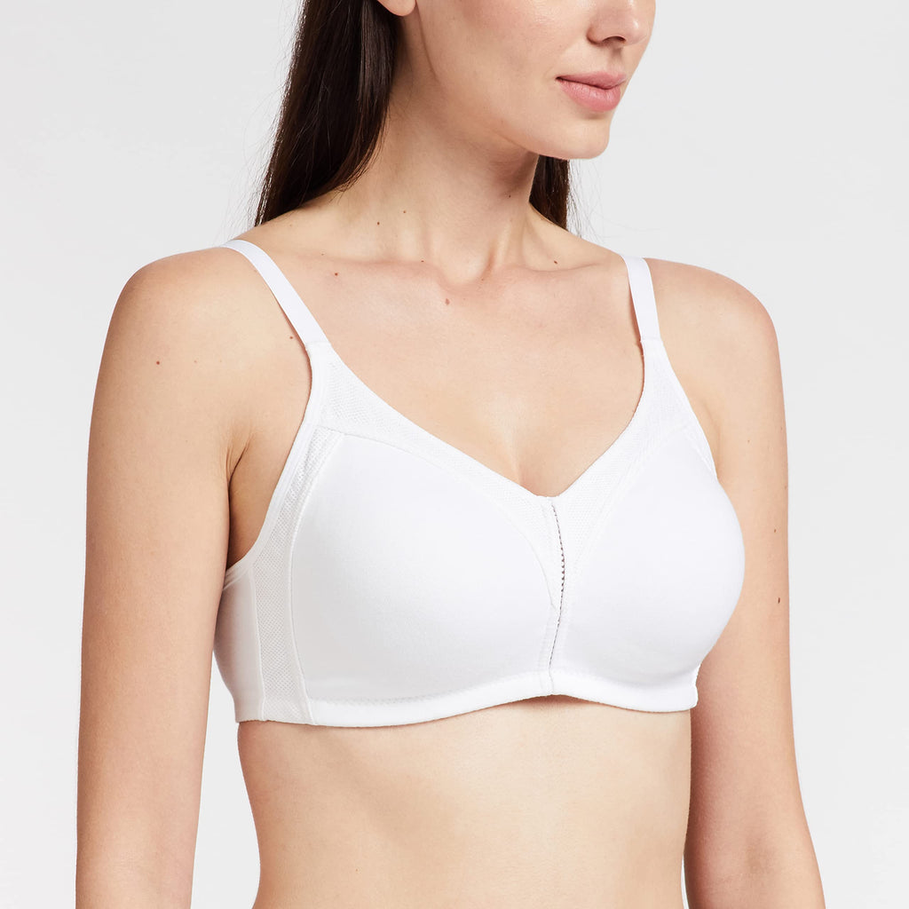 Enamor AB75 M-Frame JIggle Control Full Support Supima Cotton Bra - Non-Padded, Wirefree & Full Coverage