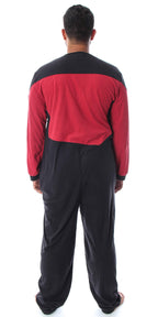 INTIMO Star Trek Men's The Next Generation TNG Picard Command Uniform One Piece Costume Pajama Union Suit (L/XL)