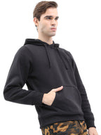 Ketch MenS Cotton Blend Hooded Neck Sweatshirt (Khss000013_Black