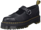 Dr. Martens Women's Addina FLWR Mary Jane Flat, Black Milled Nappa, 6