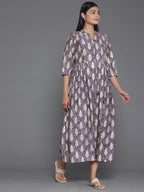 Libas WomenS Silk Fit And Flare Maxi Dress (26932_Mauve