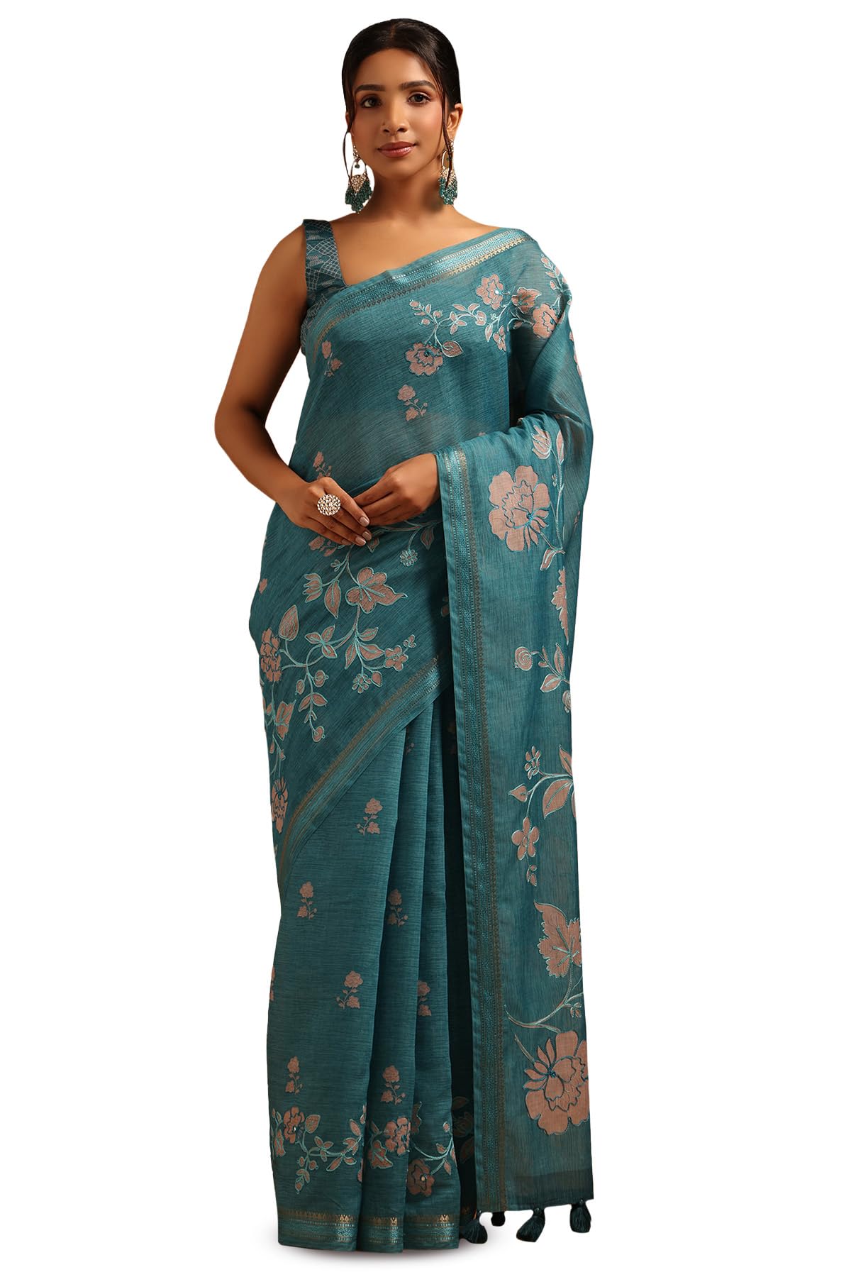Soch Women Silk Blend Floral Saree