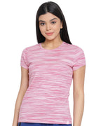 Lyra Pure Cotton Round Neck Space Dyeing T-Shirt For Women