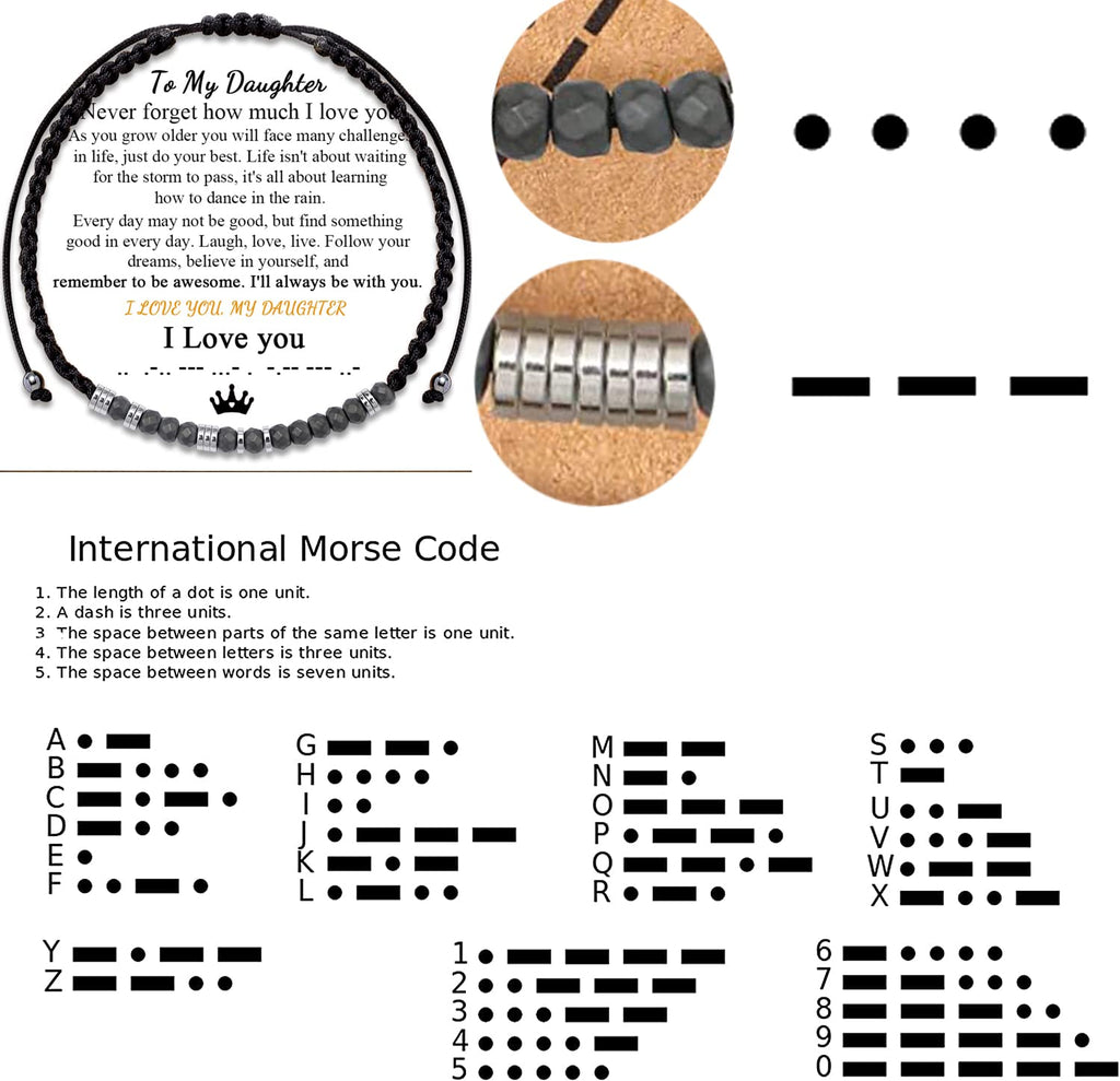 JoycuFF Sisters Gifts from Sister Birthday Gifts for Sister Bracelet Birthday Gifts for Sister Personalized Morse Code Bracelets