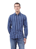 The Indian Garage Co Mens Striped Slim Fit Shirt