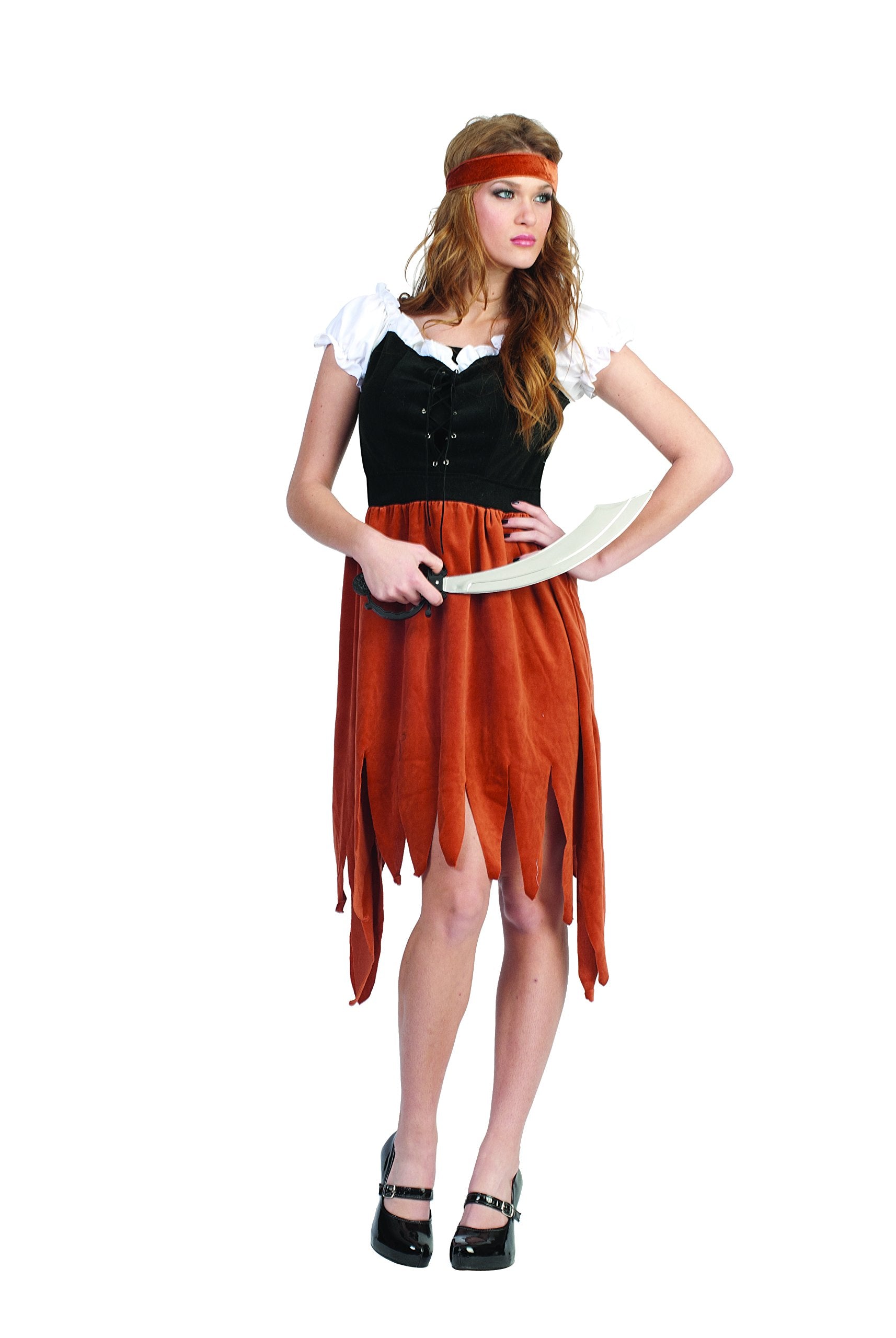 RG Costumes Women's Pirate Wench, Black/White/Rust, One Size