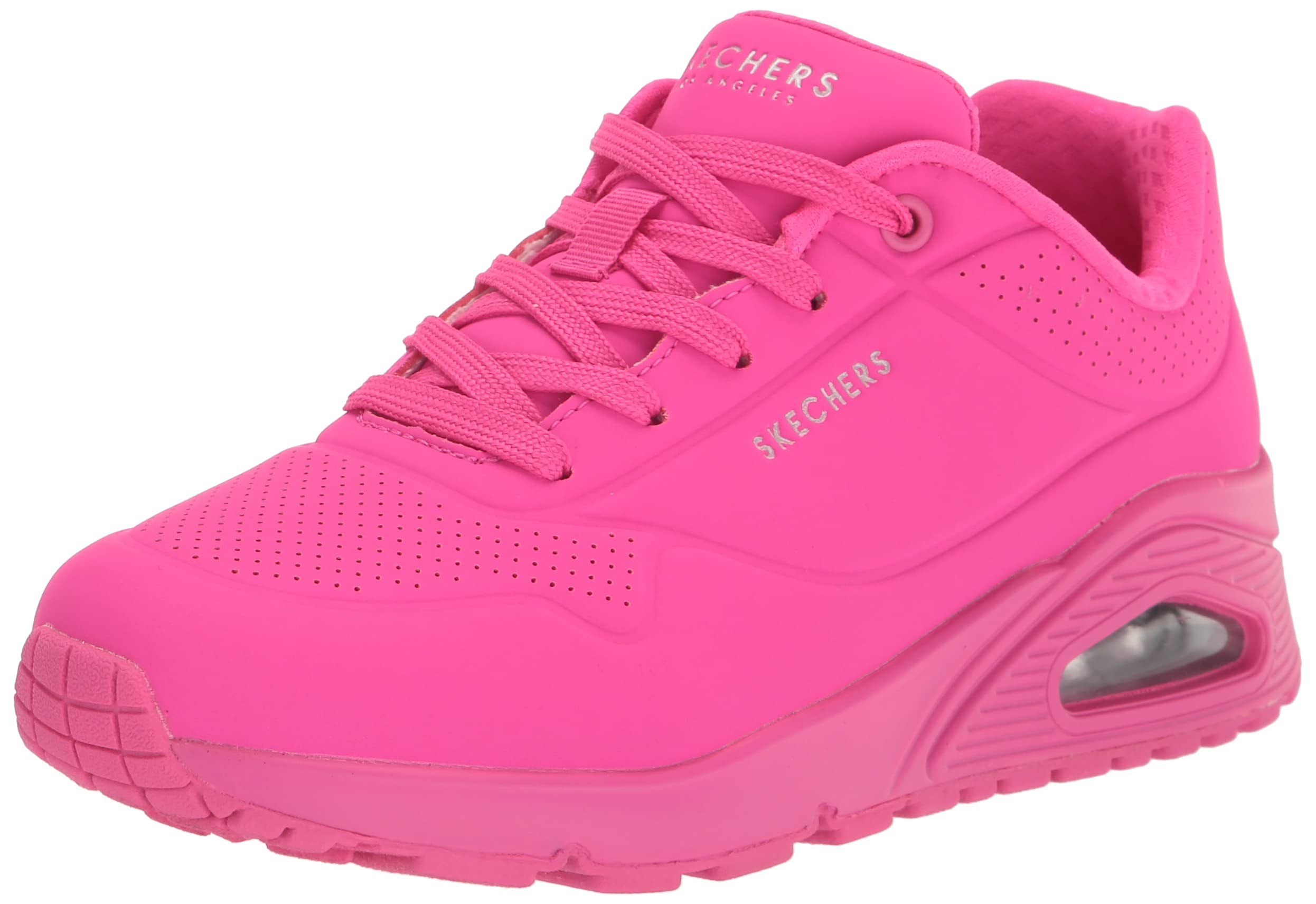Skechers Womens UNO-Night Shades Sneaker, Hot Pink, 85 Wide