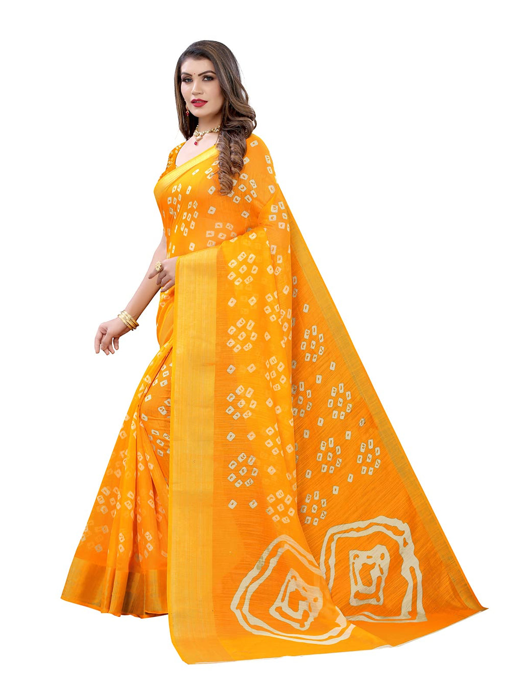 Satrani Womens Woven Cotton Blend Saree