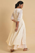 W For Woman Women'S Polyester Floral Regular Kurta & Culotte