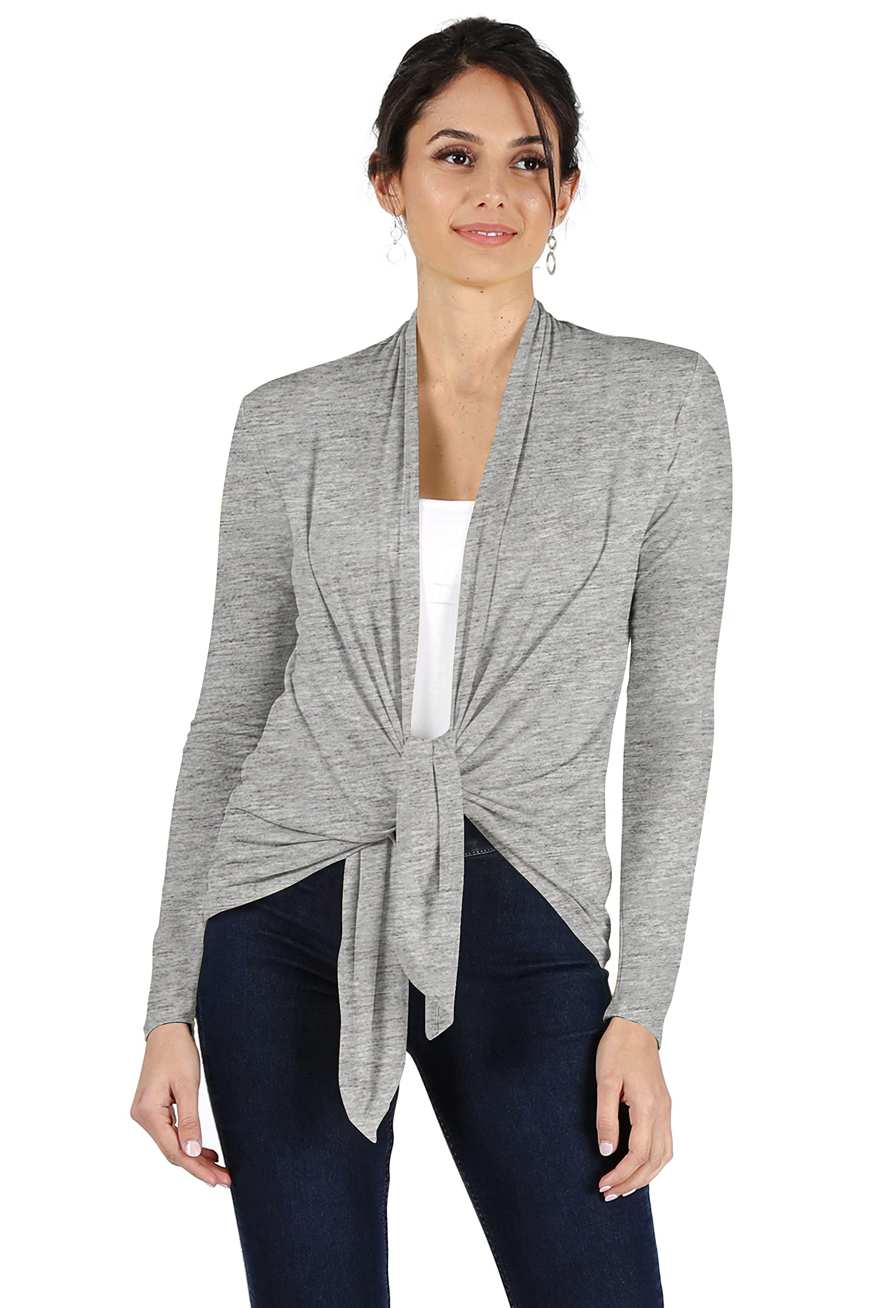 Simlu Heather Grey Cardigans for Women, Heather Grey Cardigan Plus Size and Reg, Heather Grey Lightweight Sweater Cardigan, XX-L