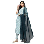Stylum Women'S Printed Cotton Blend Kurta Pant With Dupatta