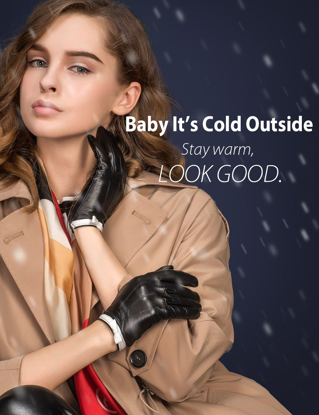 YISEVEN Women's Sheepskin Leather Gloves White Bow Knot Wool or Fleece Fur Lined Luxury for Ladies Winter Accessories Hand Warm