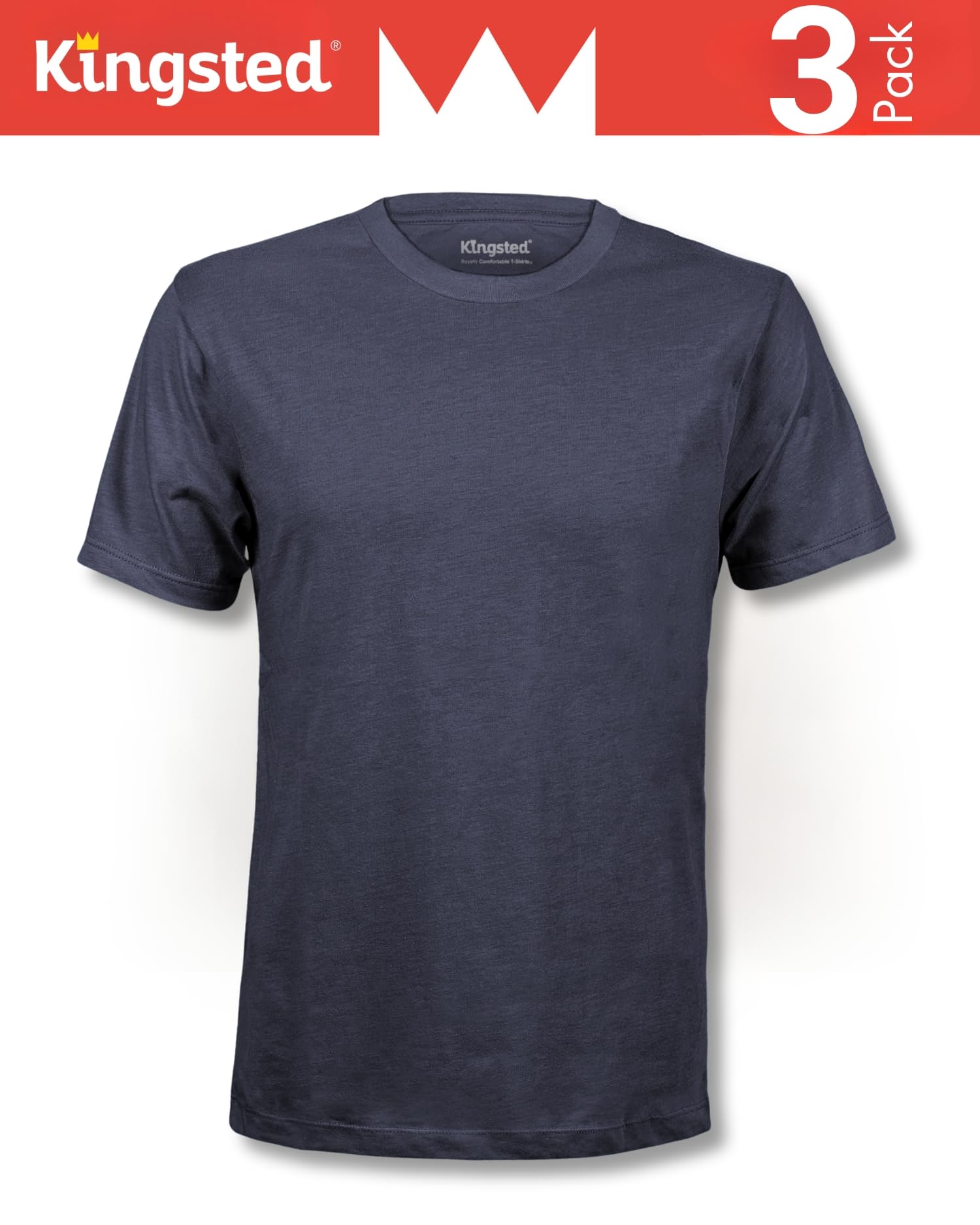 Kingsted Men's T-Shirts - Royally Comfortable - Super Soft Cotton Blend - Short Sleeve Tagless Crewneck - Plain Colored Classic