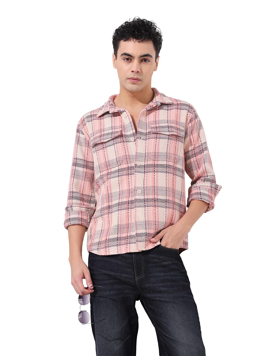 The Indian Garage Co Mens Checkered Regular Fit Shirt