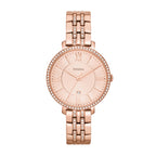 Fossil Women's Jacqueline Quartz Stainless Steel Three-Hand Watch, Color: Rose Gold Glitz (Model: ES3546)