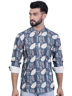 Jompers Mens Printed Corduroy Short Kurta