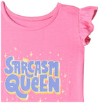 T2F Girls Cotton A-Line Knee-Length Casual Dress Pink